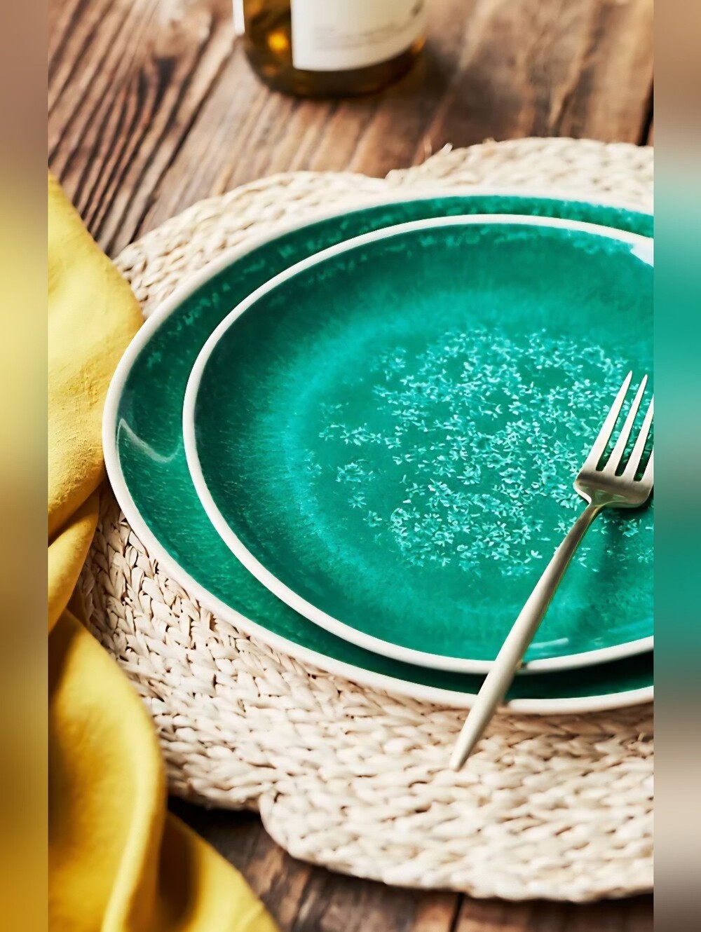 Anthropologie, Dakota Melamine Side Plates, Set of 4 In Emerald